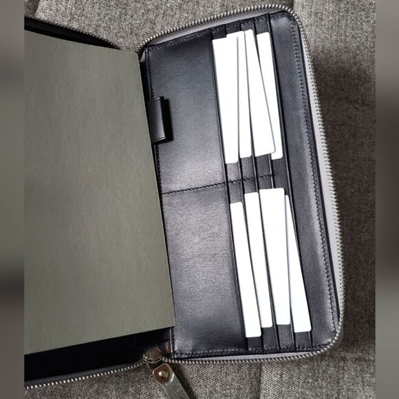 Maison Martin Margiela 11 Silver Cracked Leather Foil Travel Long Wallet Clutch - Picture 8 of 15